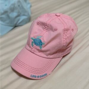Life is Good Pink Sea Turtle Hat Baseball Cap Adjustable